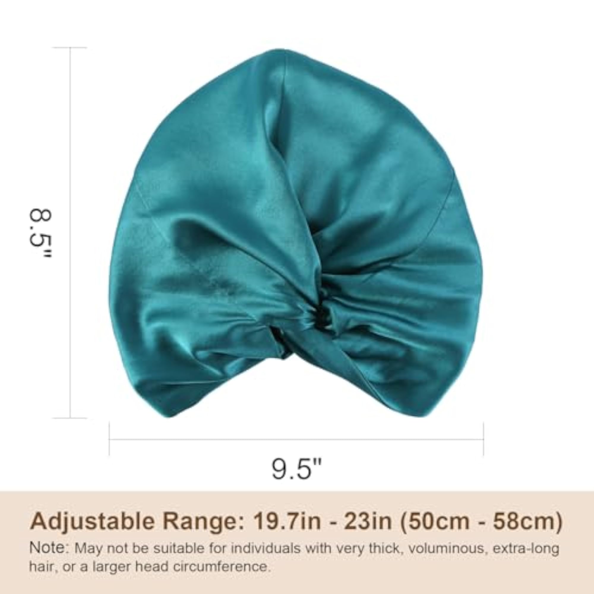 100% Mulberry Silk Hat for Curling Hair, Adjustable Sleep Cap
